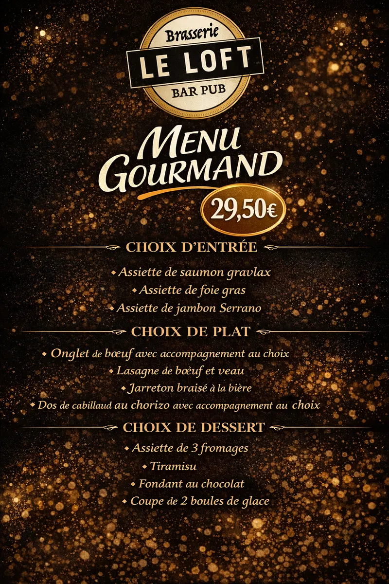 MENU LOFT OU MENU GOURMAND – Le Loft La Rochelle